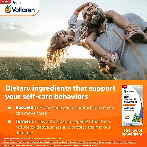 VOLTAREN Joint Comfort and Movement Dietary Supplement from, with Boswellia and Turmeric for Joint Support, Movement and Flexibility – 30 Count Bottle