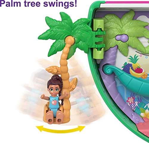 Polly Pocket Compact Playset, Scented Watermelon Pool Party with 2 Micro Dolls & Accessories, Travel Toys