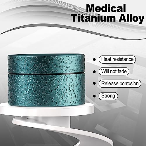 Single Pill Case Titanium Aluminum Alloy Round Metal Pill Box Waterproof Small Travel Pill Organizer Pocket Purse Medicine Vitamin Holder EDC Container Outdoor Camping Working with Storage Bag