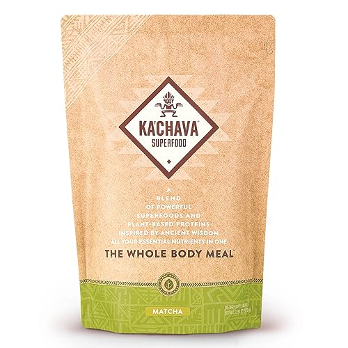 Ka’Chava All-In-One Nutrition Shake Blend, Matcha, 85+ Superfoods, Nutrients & Plant-Based Ingredients, 26 Vitamins and Minerals, 25g Plant-Based Protein, 2lb