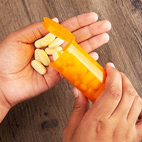 Top Class Ventures Empty Pill Bottles with Caps - 19 Dram Pop Top Pill Bottles - Medicine Container for Prescription - 10 Pack - Multi Use for Crafts, Candy, Supplements, and More