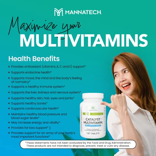 Mannatech Catalyst Multivitamin 120 Tablets, Maximize Your Multivitamin. Provides Antioxidants Vitamin A, Vitamin C, and Vitamin E, Now with Ashwagandha to Support You Physically and Emotionally