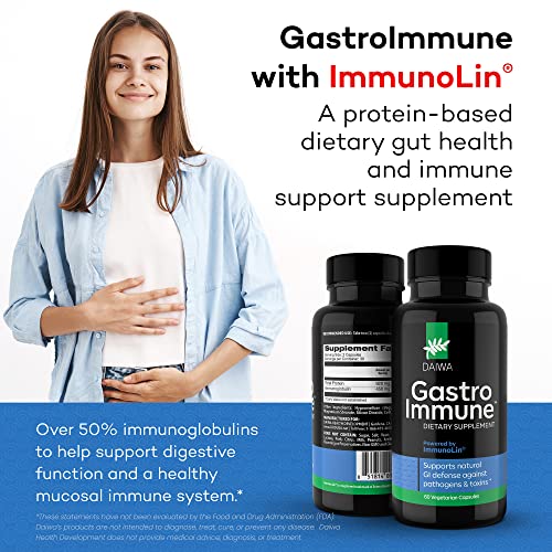 Daiwa GastroImmune SBI Immunoglobulin Supplement with ImmunoLin Immune Support and Gut Health Supplements for Women and Men.