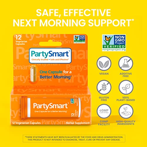 Himalaya PartySmart, One Capsule for a Better Morning, 12 Nights Out Supply, Non-GMO, Plant-Based, 250 mg, 12 Capsules