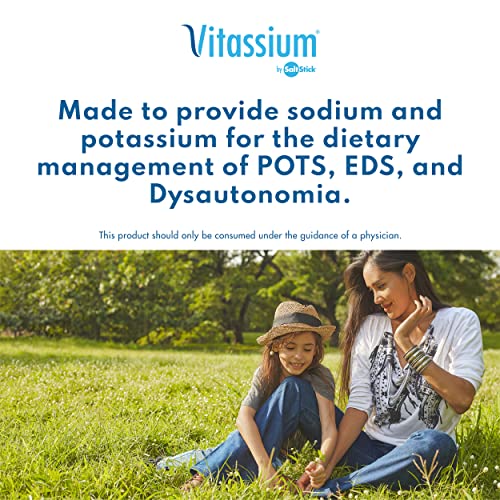 Vitassium Capsules - Salt Tablets for POTS Syndrome Support (500mg Sodium & 100mg Potassium) - Non-GMO, Unsweetened Electrolytes, Vegan, Preservative & Allergen Free - 100 Electrolyte Pills