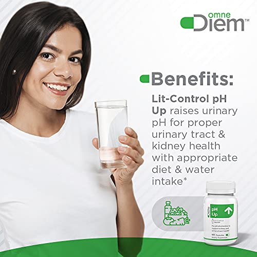 Omne Diem Lit-Control pH Up, 60 Capsules – Dietary Supplement for pH Alkalization to Support Kidney & Urinary Tract Health