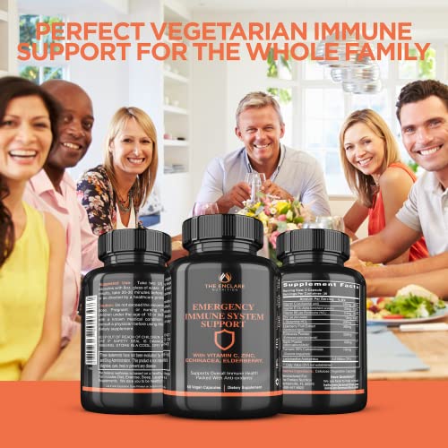 Emergency Immune Support Supplement: 10in1 Immunity Vitamins, Booster, Defense, Stress, Respiratory: Vitamin C, B6, E, Elderberry, Zinc, Echinacea, Turmeric, Garlic, Probiotic, L Glutamine (1)