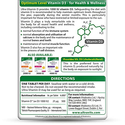 Ultra by Vitabiotics Vitamin D Tablets x 96