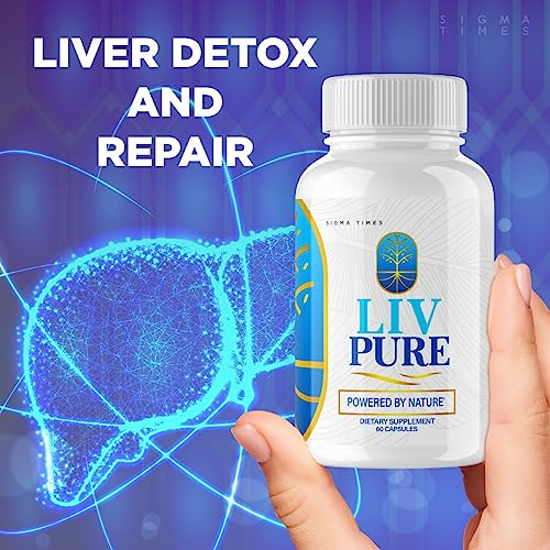 Liv Pure Capsules Liver Detox, LivPure Powered by Nature Supplement and Diet Hydration Purification Function Extra Strength Vegan Liver Health Support & Cleanse (60 Capsules)