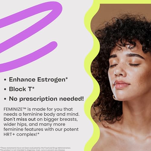 Transcend FEMINIZE HRT Tablets for Estrogen - MTF Transgender - Potent Estrogen Complex - Big Breasts Soft Skin LGBT Queer Transsexual Ladyboy Dragqueen Crossdressing Trans Women Health Support