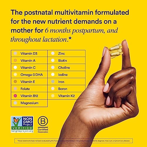 Ritual Postpartum Essentials Multivitamin - Postnatal Vitamin with Omega-3 DHA & Choline for Lactation Support, Vitamin A, C, D3 & Zinc for Immune Function Support*, B12, Iodine, Biotin, Mint Essenced