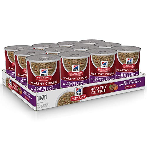 Hill's Science Diet Wet Dog Food, Adult, Healthy Cuisine, Braised Beef, Carrots & Peas Stew, 12.5 oz. Cans, 12-Pack