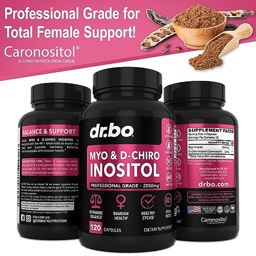 Myo-Inositol & D-Chiro Inositol & Water Away Pills - Water Retention Diuretics for Gut Health & Leg Swelling - Fertility Supplements for Women to Regulate Menstrual Cycle, Support Ovarian Health PCOS