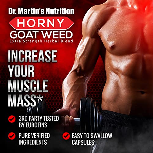 Super Strength 1590mg Horny Goat Weed 120 Capsules With Maca Arginine & Ginseng - Naturally Boost your Health, Workout Performance, Endurance & Energy, Joint Health For Men & Women (120C)