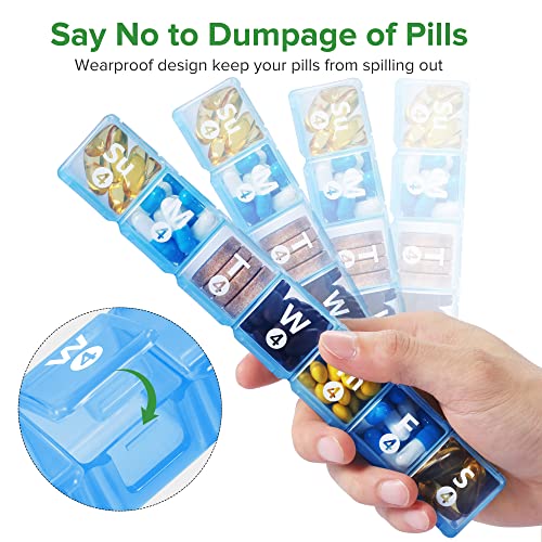 Large Monthly Pill Organizer, 28 Day Pill Box 1 Time a Day, 4 Weeks a Month Pill Case Container,Travel Friendly Medicine Organizer for Vitamins, Fish Oils, Supplements