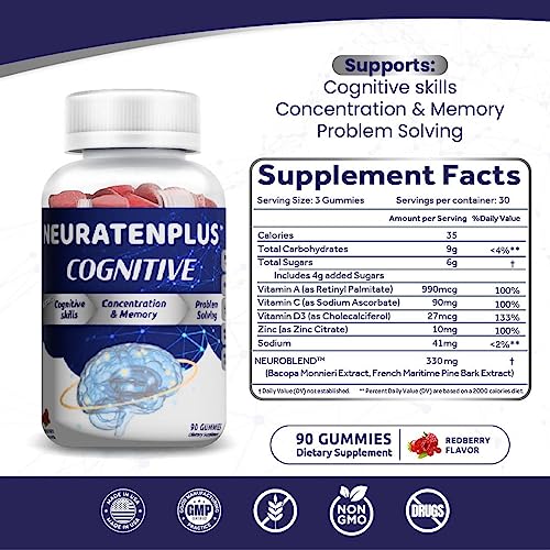 Neuraten Plus Cognitive: Focus & Attention Dietary Supplement