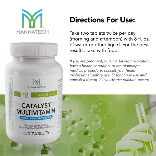 Mannatech Catalyst Multivitamin 120 Tablets, Maximize Your Multivitamin. Provides Antioxidants Vitamin A, Vitamin C, and Vitamin E, Now with Ashwagandha to Support You Physically and Emotionally