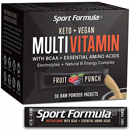 Liquid Multivitamin Drink Mix Vitamin Powder BCAA Won't Upset Your Stomach Daily Keto MultiVitamin for Men and Women Amino Acid Powder Fruit Punch Packet Multivitamin Powder Electrolytes