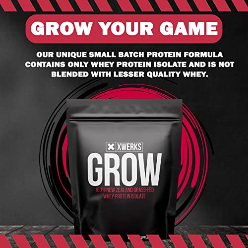 Xwerks Grow: Whey Protein Isolate Powder - Keto-Friendly - Soy & Gluten-Free - Nutrition Muscle Shake - 23g - 30 Servings for Optimum Strength Fitness - Easy-Digesting - Peanut Butter Flavor