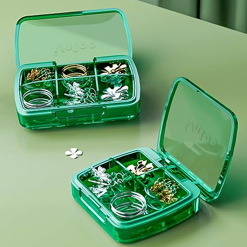 WISELADY Multifunctional Pill Boxes, Pill Organizers, Pill Planners for Pills Vitamins & Medication, Travel Pill Case, Daily Vitamin Case Large Capacity Compartments (Green)