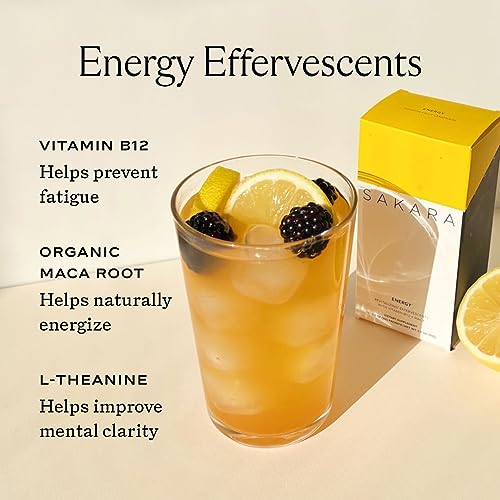 SAKARA Effervescent Powder | Energy Supplement | Passion Fruit Lemonade | On-The-Go Energy Drink | 15-count | 3.1 oz