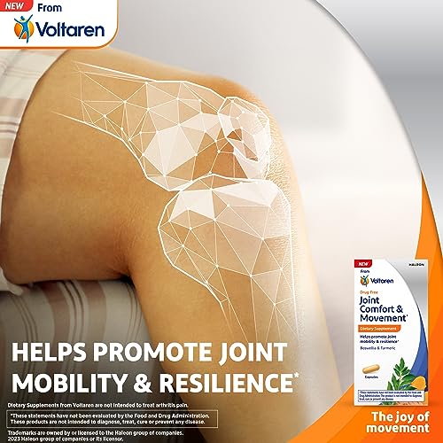 VOLTAREN Joint Comfort and Movement Dietary Supplement from, with Boswellia and Turmeric for Joint Support, Movement and Flexibility – 30 Count Bottle