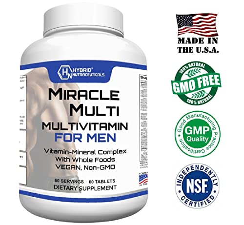 MiracleMulti One a Day Men's Multivitamin-Multimineral Supplement with Probiotics, Superfood Enzymes - Support Heart, Stamina, Energy, Non-GMO (60 Day Supply)