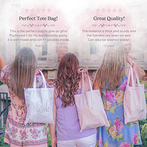 11 Piece Set of Bride and Bride Tribe/Bridesmaid Tote Bags for