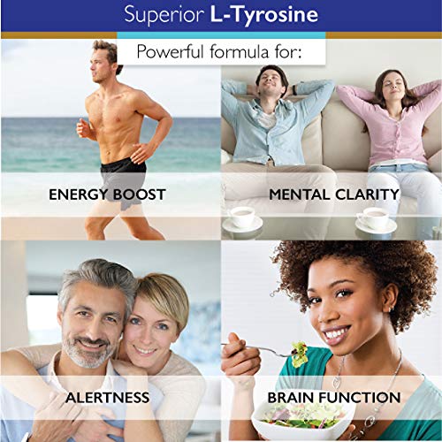 Superior Labs – Pure Natural L-Tyrosine NonGMO – 500 mg, 120 Vegetable Capsules – Supports Mental Clarity – Promotes Alertness – Boosts Energy – Dietary Supplement for Calming and Relaxation