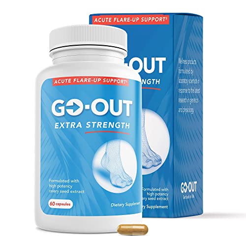 Go Out - Extra Strength Flare Up Support - Uric Acid Balance with Tart Cherry, Celery Seed, Turmeric - Non-GMO, Gluten-Free - 60 Caps