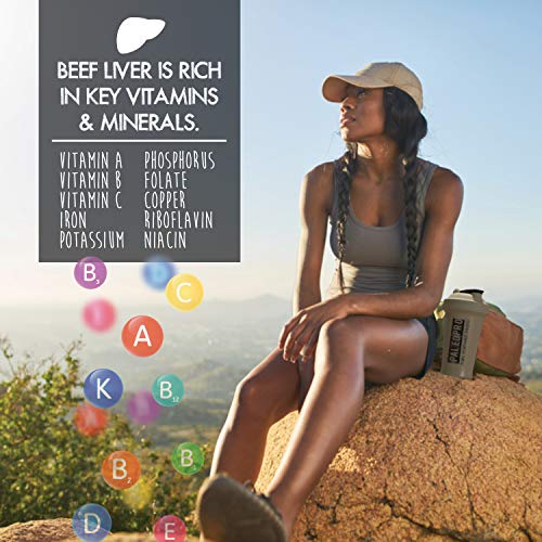 Paleo Pro Liver Gold Premium Beef Organs Capsules, Premium Beef Liver from Grass Fed & Pastured Cows in New Zealand, Dietary Supplement, No Added Hormones or Antibiotics, 180 Capsules