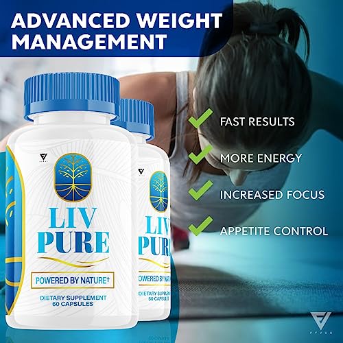 Liv Pure Capsules Liver Detox Weight Loss Pills, LivPure Supplement - Live Pure Liver Detox Cleanse Product Supplements, LivePure Diet Hydration Reviews Liv Pur Health Support (60 Capsules)