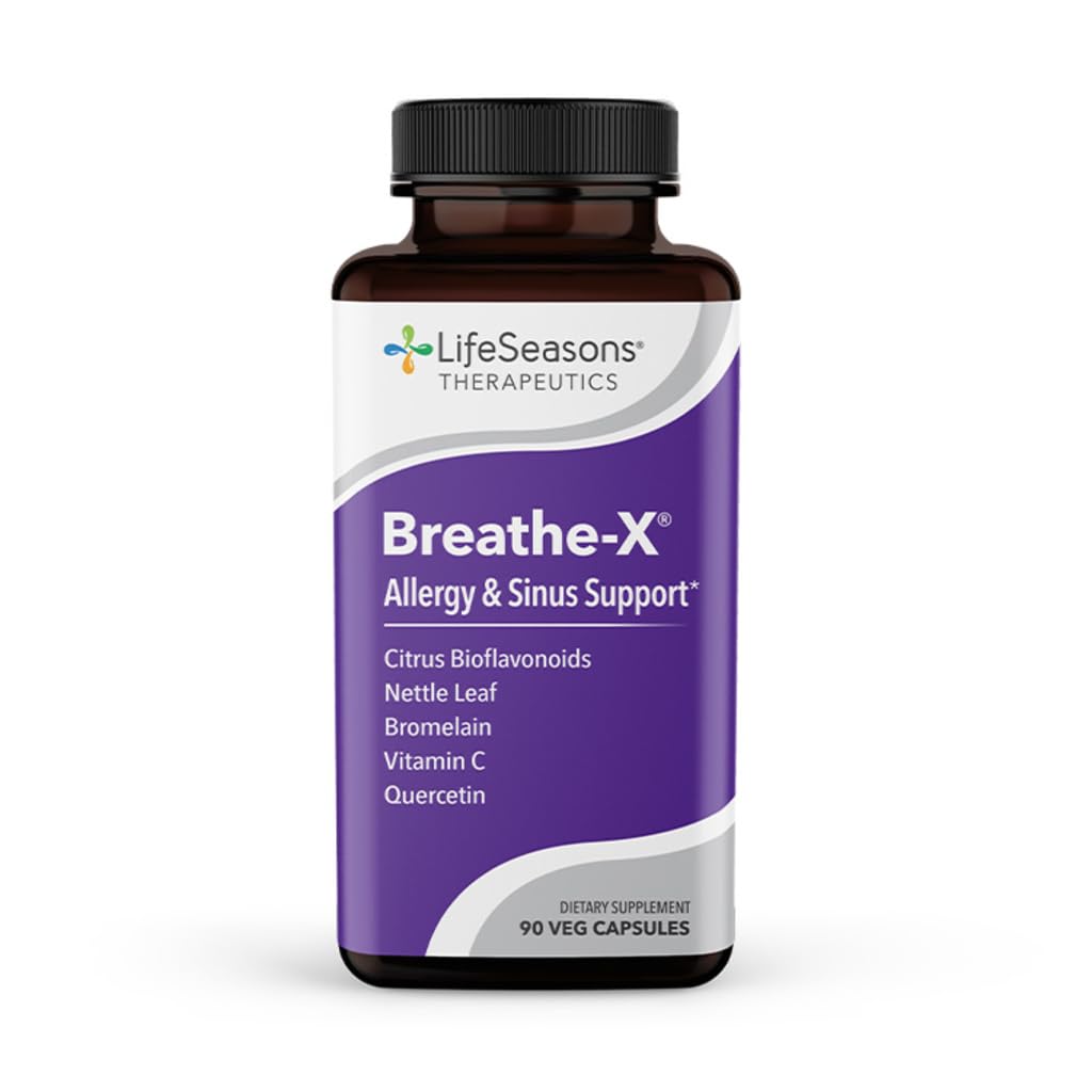 Breathe-X - Allergy & Sinus Relief Supplement - Supports Sinuses & Nasal Discomfort - Non-Drowsy & Fast-Acting - Quercetin, Bromelain, Citrus Bioflavonoids, Nettle Leaf & Vitamin C - 90 Capsules