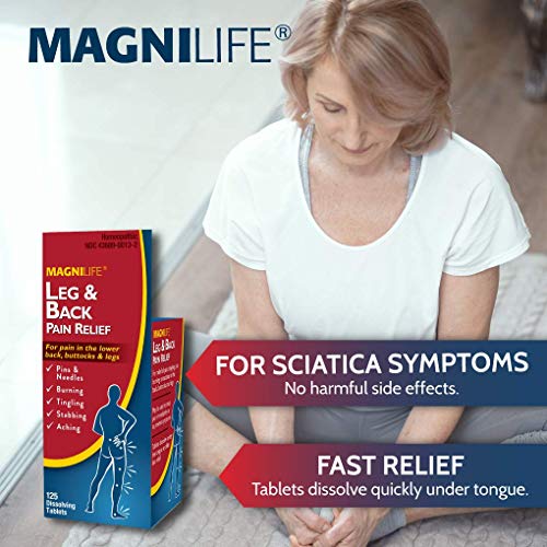 MagniLife Leg & Back Pain Relief, Fast-Acting for Sciatica Pain, Naturally Soothe Burning, Tingling and Stabbing Pains - 125 Tablets