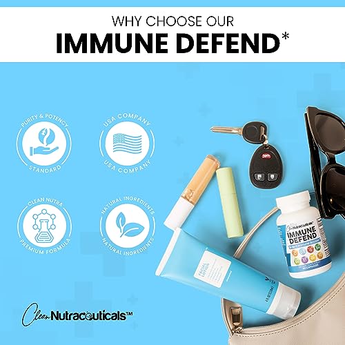 Immune Defense Support Supplement 8 in 1 w/Zinc 50mg Quercetin, VIT C 1000mg, Vitamin D3 5000 IU, Elderberry, Turmeric Curcumin, Ginger, Echinacea - Immunity System Booster Adults Vegan - 60Ct (USA)