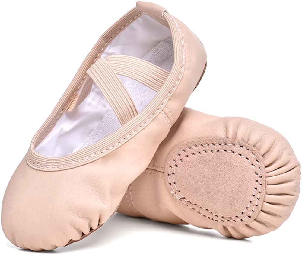 Stelle Ballet Shoes for Girls Toddler Ballet Slippers Soft Leather Boys Dance Shoes for Toddler/Little Kid/Big Kid (Ballet Pink, 11ML)