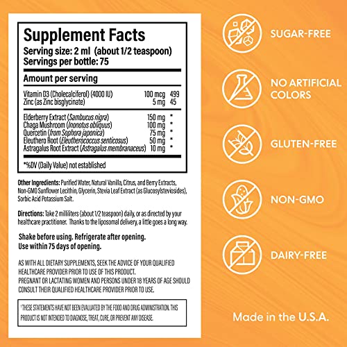 2X4 Real Defense | Liquid Daily Immune Support| Liposomal Dietary Supplement, Sugar Free, 5 fl oz, Nutrition