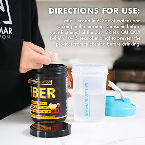 BOWMAR NUTRITION Fiber, Soluble Dietary Fiber Supplement Powder. Removes Toxins, Reduces Bloating, and Improves Regularity. 30 Servings tub, 10g of Fiber per Serving (Mango)