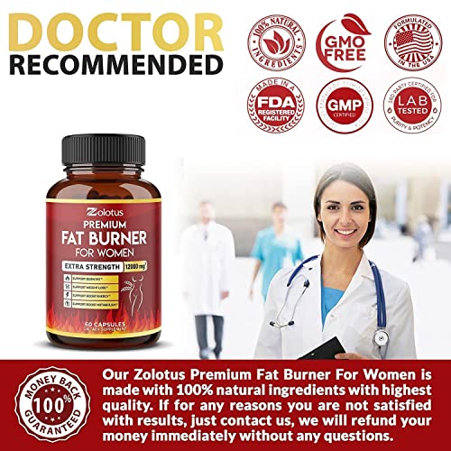 Premium Weight Loss Pills for Women, The Best Belly Fat Burners for Women and Men, Metabolism Booster, Energy Pills, Highest Potency with Green Tea Extract 98%, 2 Months Supply