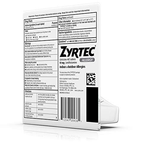 Zyrtec Allergy Relief (10 mg), 30 Tablets