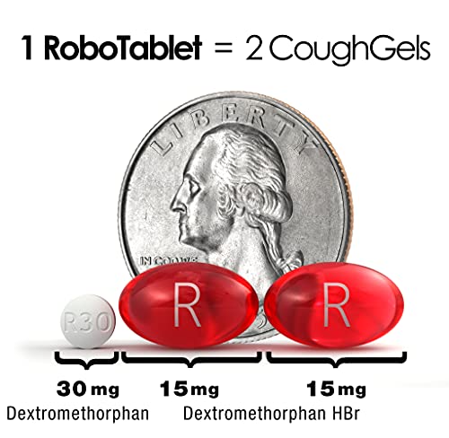 RoboTablets Cough suppressant, 100 doses, 100 Tablets, Dextromethorphan 30 mg, 5 mm Diameter Tablets