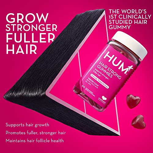 HUM Hair Strong - Daily Gummies with Biotin to Improve Hair Growth - Fo Ti, Folic Acid, Zinc, Vitamin B12 & PABA to Support Healthy Hair, Skin and Nails for Women and Men (30-Day Supply)