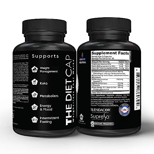 Kaitamin Diet Cap - Herbal Dietary Supplement for Supporting Energy Regulation, Intermittent Fasting & Weight Management - 90 Caps, Slendacor & Supresa from Moringa, Murraya, Curcuma & Saffron Extract