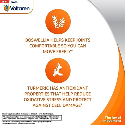 VOLTAREN Joint Comfort and Movement Dietary Supplement from, with Boswellia and Turmeric for Joint Support, Movement and Flexibility – 30 Count Bottle