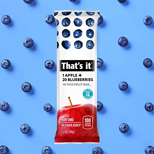 That's it Fruit Bars Snack Gift Box { 20 Pack }100% All Natural, Gluten-Free, Vegan, Low Carb Snacks - Healthy Fruit Snacks Bulk Variety Pack(Strawberry, Mango, Blueberries, Cherries & Fig Bars)