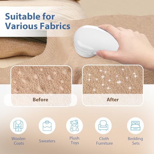 Fabric Shaver, Electric Lint Remover, Lint Shaver with 3 Replaceable Blades USB Rechargeable, Sweater Shaver, Clothes Shaver, Pilling Remover, Fabric Shaver Fuzz Remover for Clothes Furniture