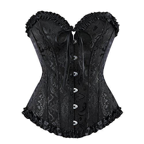 frawirshau Corset Top for Women Renaissance Plus Size Bustiers & Corsets Black Size S