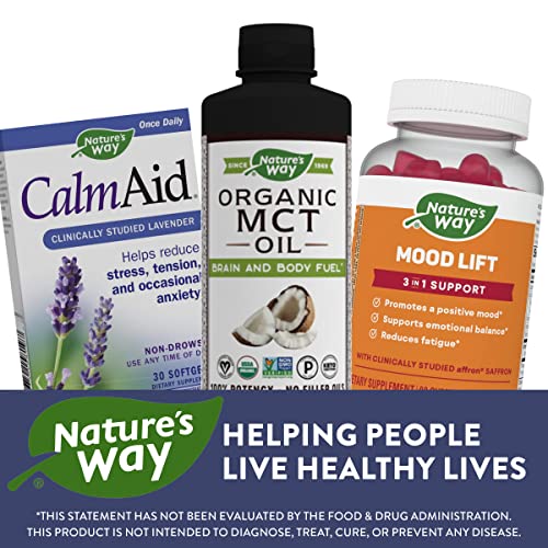 Nature's Way CalmAid Softgels with Silexan Lavender Oil, Helps Reduce Tension and Stress*, Non Drowsy, 30 Softgels