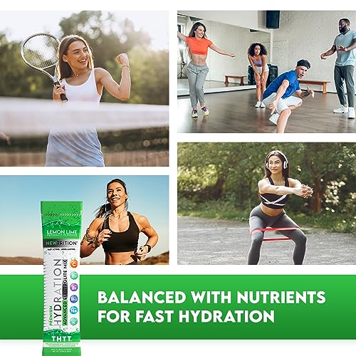 NewTrition Hydration Drink Electrolyte Powder Packets | Dehydration Relief | Non-GMO | Lemon Lime - 12 Count
