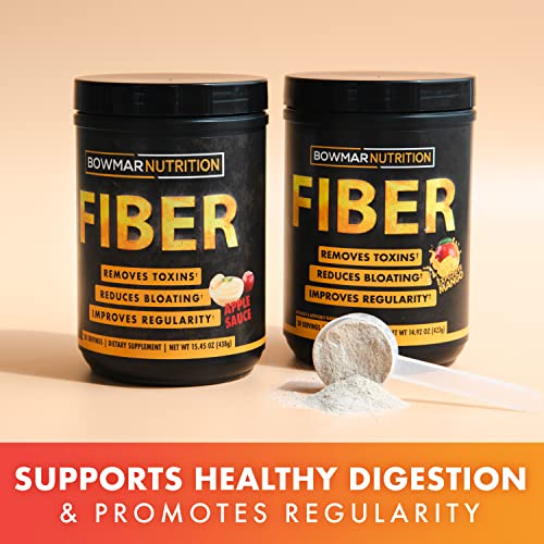 BOWMAR NUTRITION Fiber, Soluble Dietary Fiber Supplement Powder. Removes Toxins, Reduces Bloating, and Improves Regularity. 30 Servings tub, 10g of Fiber per Serving (Mango)